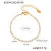 Wholesale Women's 316L Stainless Steel Gimmel Bracelet Light Luxury Geometric Style Inlaid With Zircon