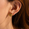 Wholesale Women's Titanium Steel Gold Plated Geometric Peach Heart Earrings