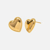 Wholesale Women's Titanium Steel Gold Plated Geometric Peach Heart Earrings