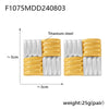 Wholesale Women's 316L Stainless Steel Gold Plated Geometric Square Striped Retro Creative Personality Earrings Jewelry