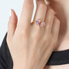 Wholesale Women's 316L Stainless Steel Gold Plated Open Ring With Inlaid Zircon And Geometric Design Fashion Style Electroplating Treatment