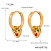 Wholesale Women's 316L Stainless Steel Goldplated Enamel Glaze Inlaid Zircon Heartshaped Earrings Jewelry Light Luxury Fashion With Dripping Oil Design