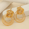 Wholesale Women's 316L Stainless Steel Goldplated Geometric Circle Multilevel Niche Design Earrings Jewelry