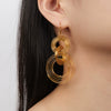 Wholesale Women's 316L Stainless Steel Goldplated Geometric Circle Multilevel Niche Design Earrings Jewelry