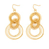 Wholesale Women's 316L Stainless Steel Goldplated Geometric Circle Multilevel Niche Design Earrings Jewelry