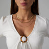Wholesale Women's Titanium Steel Goldplated Geometric Figaro Clavicle Chain