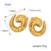 Wholesale Women's 316L Stainless Steel Goldplated Geometric Irregular Horn Earrings Exaggerated And Allmatch Jewelry With Personality Style