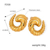 Wholesale Women's 316L Stainless Steel Goldplated Geometric Irregular Horn Earrings Exaggerated And Allmatch Jewelry With Personality Style