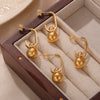 Wholesale Women's 316L Stainless Steel Goldplated Geometric Round Bead Pendant Irregular Simple Earrings Jewelry
