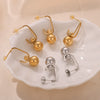 Wholesale Women's 316L Stainless Steel Goldplated Geometric Round Bead Pendant Irregular Simple Earrings Jewelry