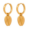Wholesale Women's 316L Stainless Steel Goldplated Geometric Shell Irregular Earrings Jewelry