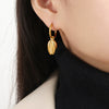 Wholesale Women's 316L Stainless Steel Goldplated Geometric Shell Irregular Earrings Jewelry