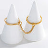 Wholesale Women's Titanium Steel Goldplated Geometric Square Stacked Chain Ring