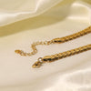 Wholesale Women's Titanium Steel Goldplated Inlaid Zircon Flower Pattern Necklace