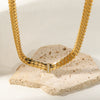 Wholesale Women's Titanium Steel Goldplated Inlaid Zircon Flower Pattern Necklace