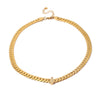 Wholesale Women's Titanium Steel Goldplated Inlaid Zircon Flower Pattern Necklace