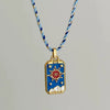 Wholesale Women's Titanium Steel Goldplated Retro Geometric Devil's Eye Necklace With Rope Chain