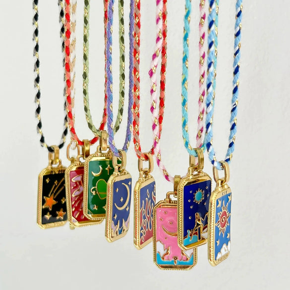 Wholesale Women's Titanium Steel Goldplated Retro Geometric Devil's Eye Necklace With Rope Chain