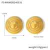 Wholesale Women's 316L Stainless Steel Goldplated Simple Multilayer Circle Love Shield Shape Geometric Earrings