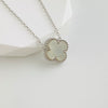 Wholesale Women's Titanium Steel Handmade Doublesided Fourleaf Clover Flower Pattern Clavicle Necklace