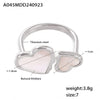 Wholesale Women's 316L Stainless Steel Heart And Geometric Opening Ring With Electroplating