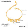 Wholesale Women's 316L Stainless Steel Heart And Geometric Pattern Electroplated Love Diamond Bracelet