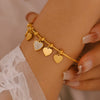 Wholesale Women's 316L Stainless Steel Heart And Geometric Pattern Electroplated Love Diamond Bracelet