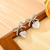 Wholesale Women's Titanium Steel Heart Bow Tassel Diamond Earrings Allmatch Geometric Style