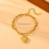 Wholesale Women's Titanium Steel Heart Geometric Allmatch Electroplated Doublelayer Mesh Love Bracelet