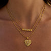 Wholesale Women's Titanium Steel Heart Geometric Jewelry With Electroplating Light Luxury Highend Clavicle Chain That Does Not Fade
