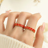Wholesale Women's 316L Stainless Steel Heart Shape Geometric Retro Oil Drop Plated Ring