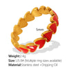 Wholesale Women's 316L Stainless Steel Heart Shape Geometric Retro Oil Drop Plated Ring