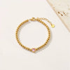 Wholesale Women's Titanium Steel Heart Shape Ins Style Electroplated Bracelet With Zircon And Non Fading Feature
