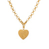 Wholesale Women's Titanium Steel Heart Shape Pendant O Word Chain Necklace With Electroplating