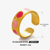 Wholesale Women's Titanium Steel Heart Shape Ring With Pink Drop Oil Love Pattern And Electroplating Process