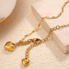 Wholesale Women's 316L Stainless Steel Heart Shaped Asymmetric Clavicle Chain Necklace With Electroplating Light Luxury Niche Style