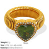 Wholesale Women's 316L Stainless Steel Heart Shaped Electroplated Fashion Luxury Ring