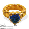 Wholesale Women's 316L Stainless Steel Heart Shaped Electroplated Fashion Luxury Ring