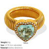 Wholesale Women's 316L Stainless Steel Heart Shaped Electroplated Fashion Luxury Ring