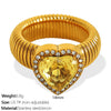 Wholesale Women's 316L Stainless Steel Heart Shaped Electroplated Fashion Luxury Ring