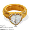 Wholesale Women's 316L Stainless Steel Heart Shaped Electroplated Fashion Luxury Ring