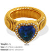 Wholesale Women's 316L Stainless Steel Heart Shaped Electroplated Fashion Luxury Ring