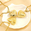 Wholesale Women's Titanium Steel Heartshaped Electroplated Necklace With Square Pearl Chain