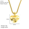 Wholesale Women's Titanium Steel Heartshaped Electroplated Necklace With Square Pearl Chain