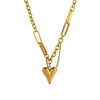 Wholesale Women's Titanium Steel Heartshaped Geometric Real Gold Plated Cross Chain Necklace Jewelry Set