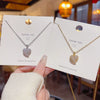 Wholesale Women's Titanium Steel Heartshaped Microinlaid Necklace With Mixed Gemstone Pendant And Geometric Pattern