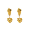 Wholesale Women's Titanium Steel Heartshaped Retro Fashion Earrings With Gold Electroplating