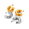 Wholesale Women's Titanium Steel Hollow Earrings Geometric Style 18K Gold Electroplated