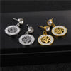 Wholesale Women's Titanium Steel Hollow Tree Of Life Earrings With Polishing Treatment