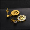 Wholesale Women's Titanium Steel Hollow Tree Of Life Earrings With Polishing Treatment